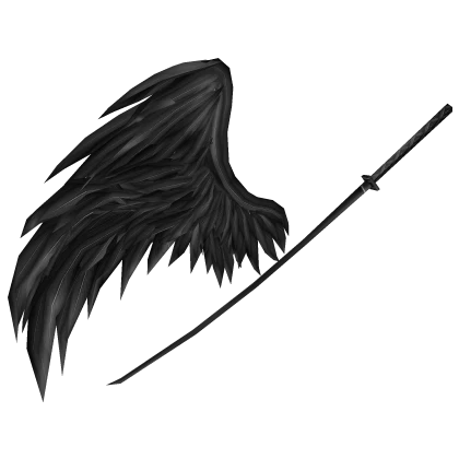 Right Pure Black Ghoul Wing & Katana