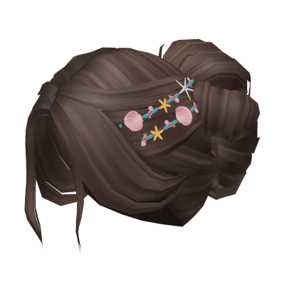 Summer  Messy Beach Charms Bun Updo (Brown)
