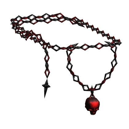 Crimson Skull Y2K Chained Belt