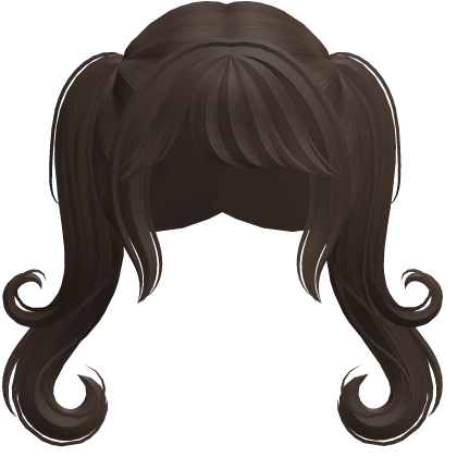 ♡ Brown Swirly Simple Anime Pigtails Hair