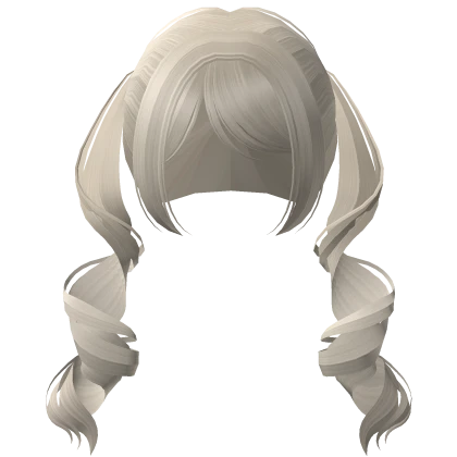 long low curled kawaii doll pigtails  blonde