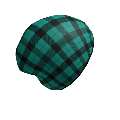 Teal Flannel Hoodie Beanie