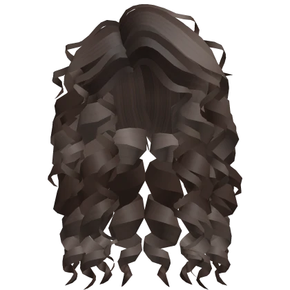 Flowy Curly Hair (Dark Brown)