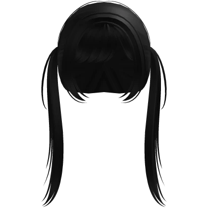 ꒰♡꒱ long delicate pigtails in black