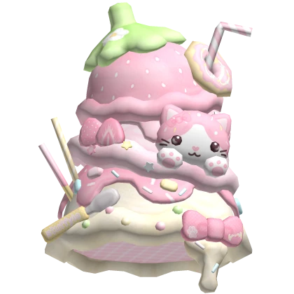 ʚ kawaii confetti strawberry ice cream stack hat