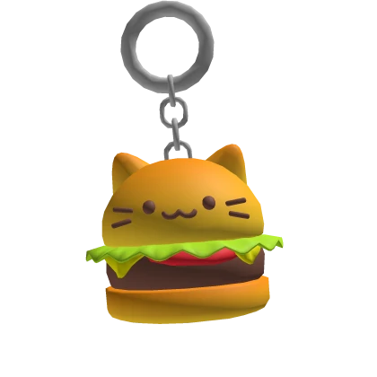 Burger Cat Keychain