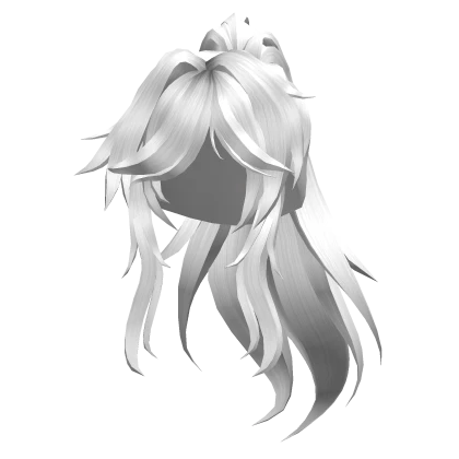 Side swept Messy Ponytail - White