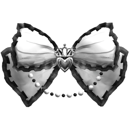 Big Cute Pearly Hime Gyaru Bow in Black White