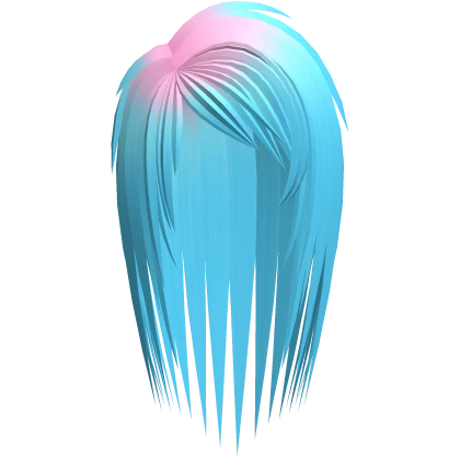 vkei scene emo messy sidepart long doll pink2blue