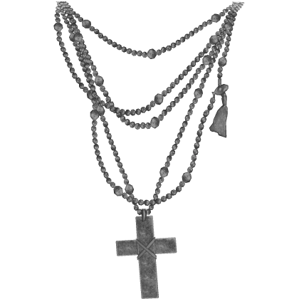 Silver Gothic Rosary Necklace