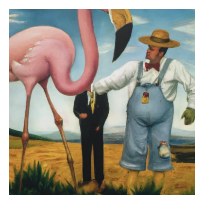 A Farmer And A Flamingo