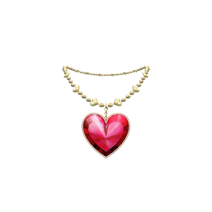 Valentine’s Ruby Heart Necklace | Gold