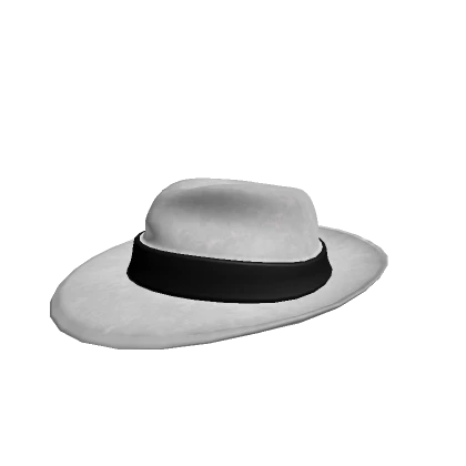 White Dark Banded Fedora