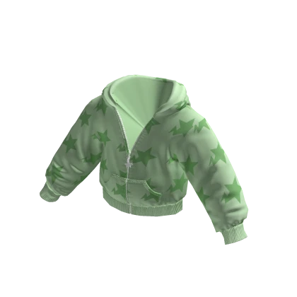 Star Zip Hoodie Green