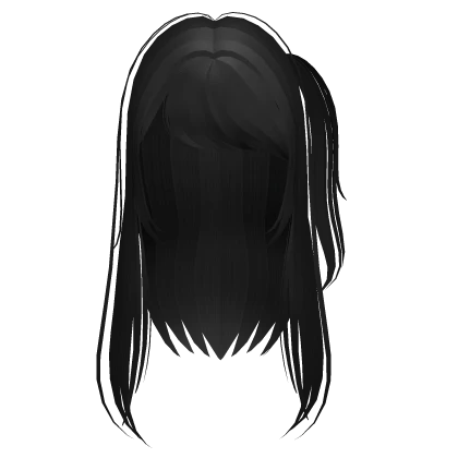 ♡ : long black cute anime hair w/ pigtail