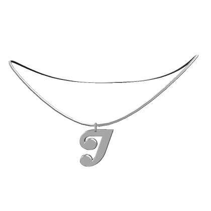 J: Initial Necklace (Silver)