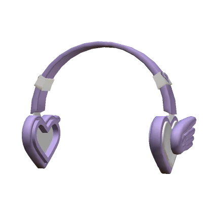 Purple Studded Heart Wing Headphones