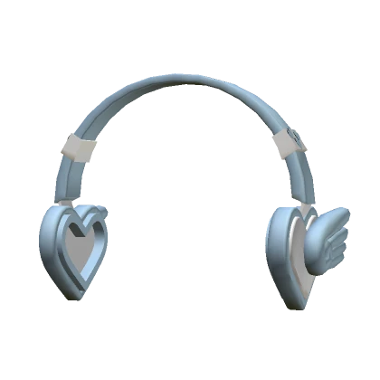 Cyan Studded Heart Wing Headphones