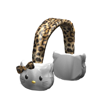 McBling Cute 2000s Kitty Earmuffs (Cheetah Print)