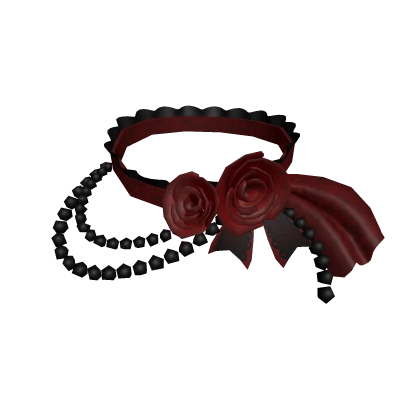 3.0 Red rose choker with pearls