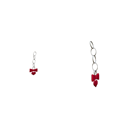 Red Heart Earrings /w Bow Tie