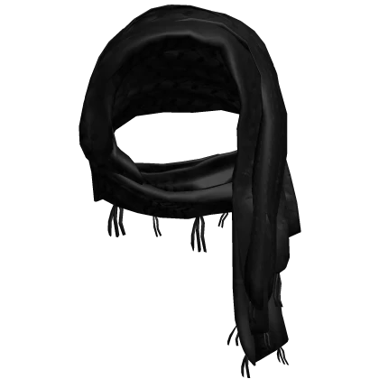 Black Distressed Emo Headscarf