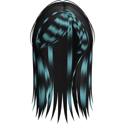 Teal & Black Raccoon Messy Spikey Punk Scene Hair