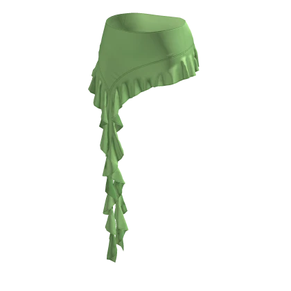 ☆ ruffle green minskirt