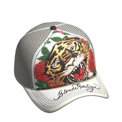 White Red Iconic 2000s Y2K McBling Gyaru Szene Cap