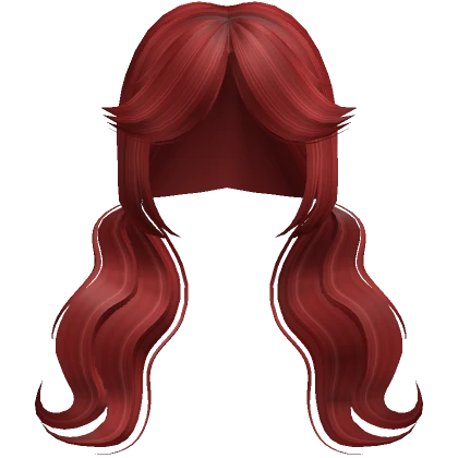 Cute Cottage Core Wave Pigtails ( Red )