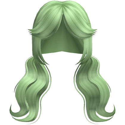 Cute Cottage Core Wave Pigtails ( Green )