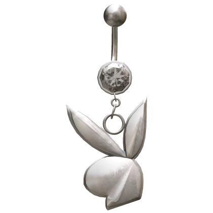 2000s McBling Bunny Y2K Belly Piercing (Silver)