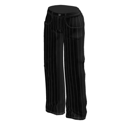 Black Straight Pinstripe Jeans