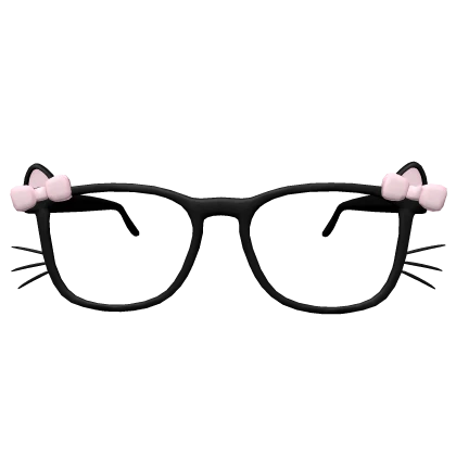 Cute Kitty Cat Whisker Glasses in Black/Pink