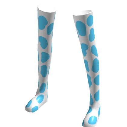 Thigh High Blue Cow Leg Warmers