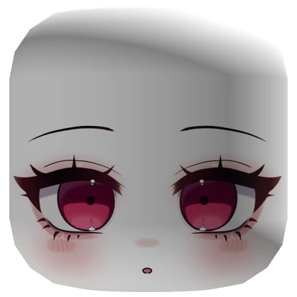 Teto curious face pink eyes mask white