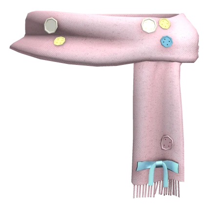 ♡ Igari Pink Strawberry Ice Cream Button Scarf