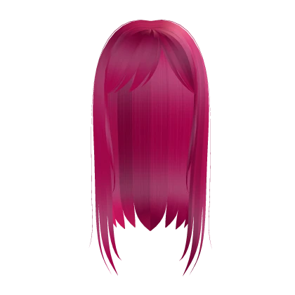 Hot Pink Long Straight Hair W Bangs