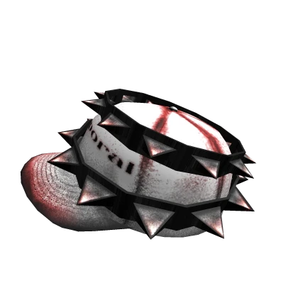 atemporal white and red spiky cap