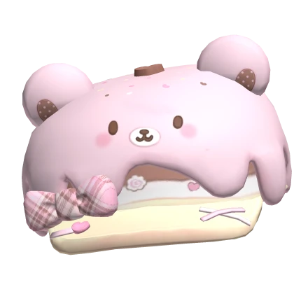 pink icing bear cute hat