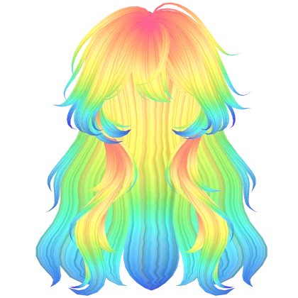 Shy Fluffy Wavy Girly Anime Hair (Rainbow)