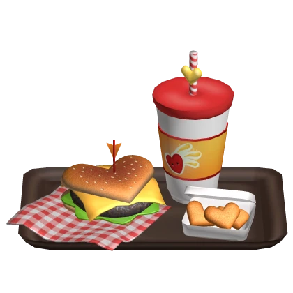 Valentines Heart Fast Food Tray (Front)