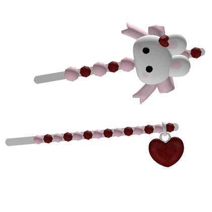 ♡ Lovely Bunny Hairpin Set Red