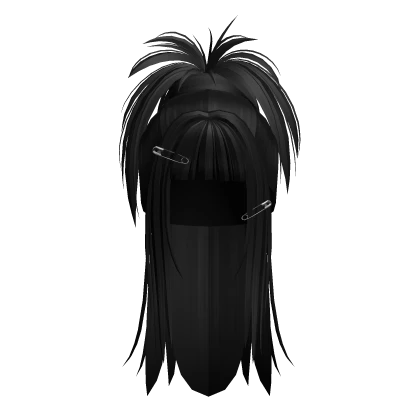 Y2K Grunge Punk Ponytail w/ Pins (Black)