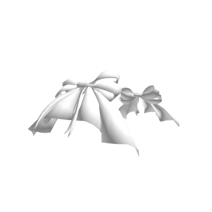 Hip ruffled bows in white