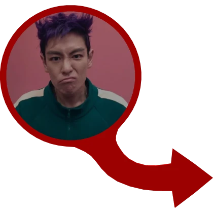 Thanos Player 230 Squid Game Face Pointing