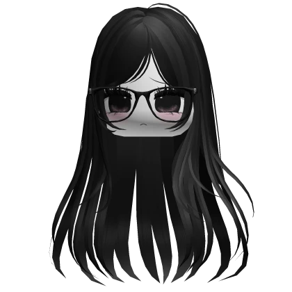 ♡ moe wispy straight hair black