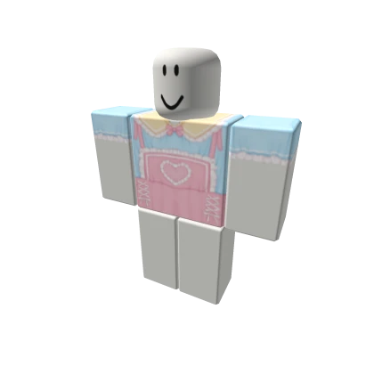 kawaii kitty pastel blue pink yellow overalls 🥛