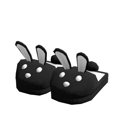 3.0 Black Bunny Slippers