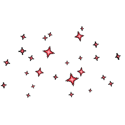 Red Pixel Bling Stars Aura